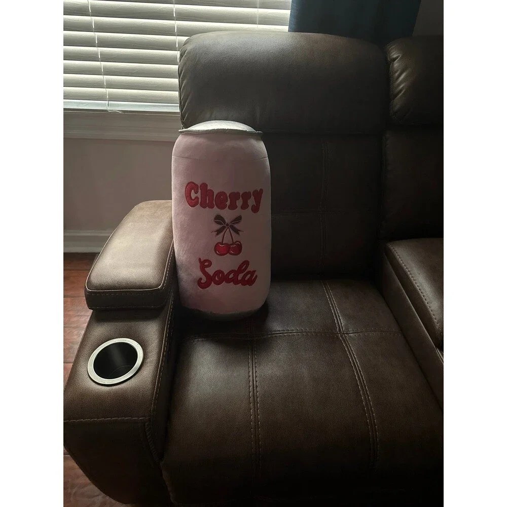 Cute Cherry Soda Plush Throw Pillow | Kawaii Room Decor 20”